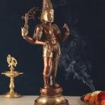 Pure Brass Ardhanarishwara Statue | 19" x 8" x 6.5" | 6.5 kg | Dual Tone Chola Finish | Half Shiva Half Parvati | Sacred Hindu Art | Jaipurio